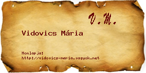 Vidovics Mária névjegykártya