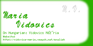 maria vidovics business card